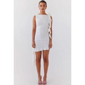 Starlet Chic Rose Mini Dress - Ivory